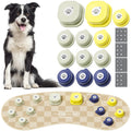 MEWOOFUN Dog Buttons Talk Dog Talking Button Set with Mat Dog Buttons for Communication Basic Get Started Kit Talking Pet Buttons for Dogs Cats Rechargeable Voice Recording Button (12 Packs)